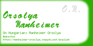 orsolya manheimer business card